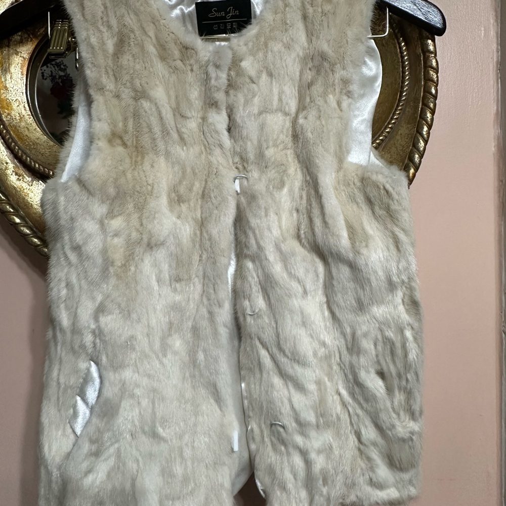 Faux Fur Vest in Cream